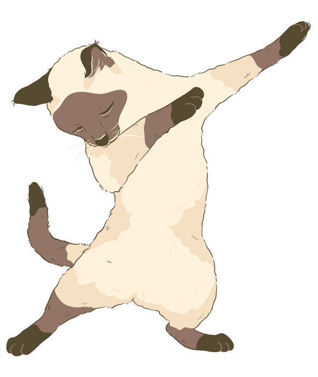 Siamese cat dabbing
